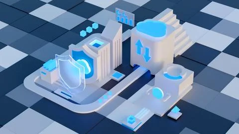 Cloud storage for downloading an isometric. A digital service or application  스톡 일러스트