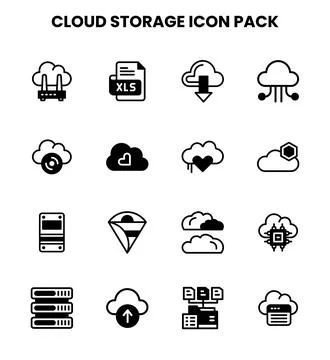 Cloud Storage DuoTone Design Icons Pack Illustrazione stock