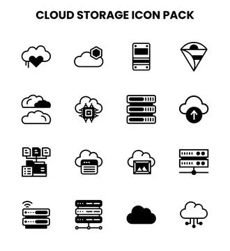 Cloud Storage DuoTone Design Icons Pack イラスト素材