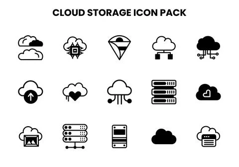 Cloud Storage DuoTone Icons Pack Stockillustratie