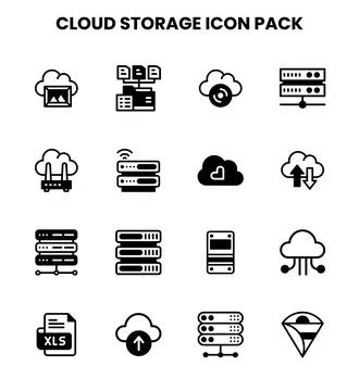 Cloud Storage DuoTone Scalable Icons Pack Stock Illustration