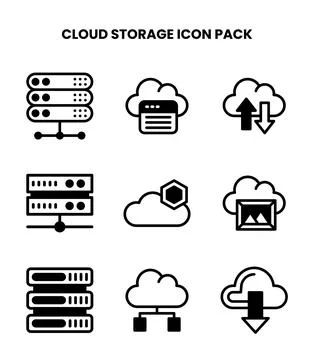 Cloud Storage DuoTone UI Icons Pack 스톡 일러스트