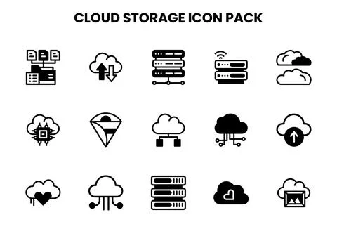 Cloud Storage DuoTone Vector Icons Pack イラスト素材