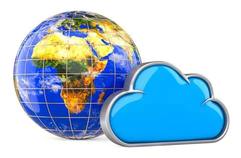 Cloud storage with Earth Globe.3D rendering Cloud storage with Earth Globe... 写真素材