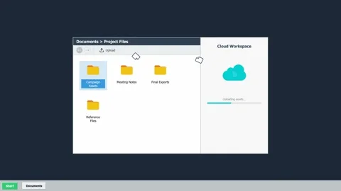 Cloud storage file upload animation with progress bar. 4K Stock Footage 342115011