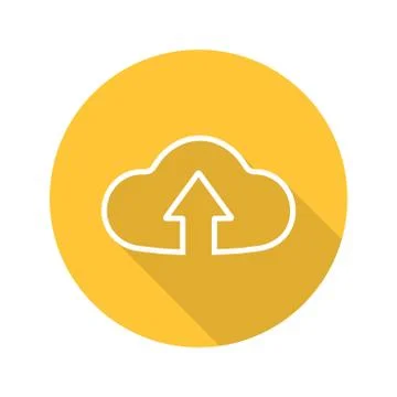 Cloud storage files uploading. Flat linear long shadow icon Illustrazione stock
