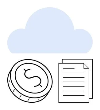 Cloud Storage for Financial Documents Secure Digital Storage Solutions for .. 스톡 일러스트