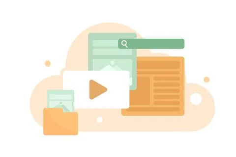 Cloud storage flat concept vector editable illustration Stock Illustration