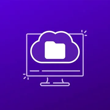 Cloud storage, folder vector icon Stock Illustration