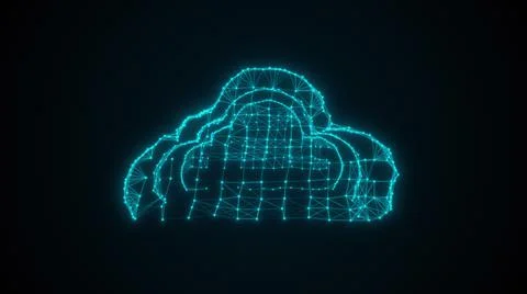 Cloud storage formed by connection dots, computer generated. 3d render of イラスト素材