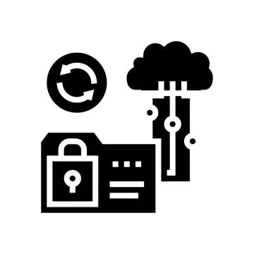 Cloud storage glyph icon vector illustration sign 스톡 일러스트