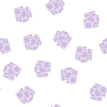 Cloud storage glyph seamless pattern イラスト素材