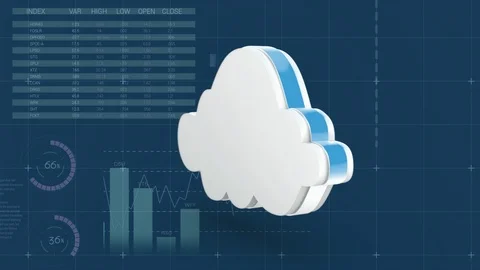 Cloud storage with graphs and statidtics Video stock 111404627