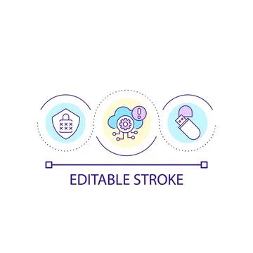 Cloud storage hazard loop concept icon 스톡 일러스트