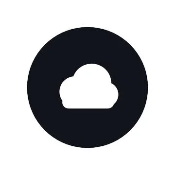 Cloud Storage Icon Black Circle Button Business Finance Symbol Vector Stock Illustration