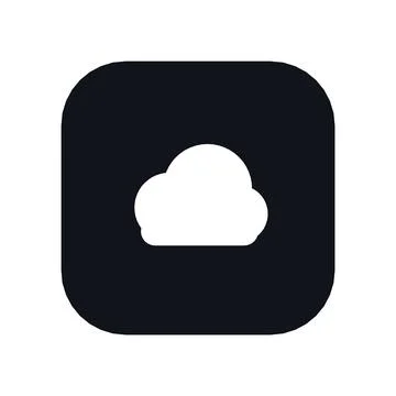 Cloud Storage Icon Black Rounded Square Button Business Finance Symbol Vector Stock Illustration