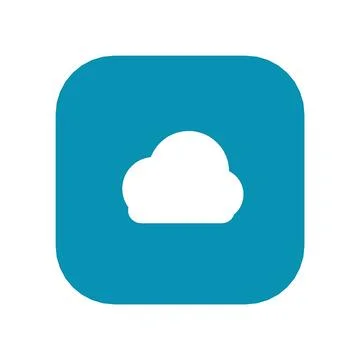 Cloud Storage Icon Color Rounded Square Button Business Finance Symbol Vector Stock Illustration