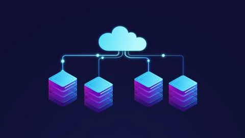 Cloud storage icon concept data exchange process 스톡 일러스트