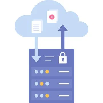 Cloud storage icon data server technology vector イラスト素材