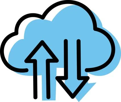 Cloud storage icon for data synchronization Stock-Illustration