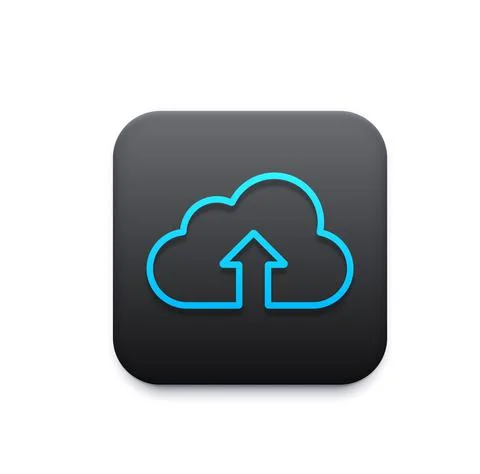 Cloud storage icon of data upload, mobile, web app Illustrazione stock