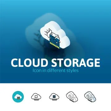 Cloud storage icon in different style Stock Illustration
