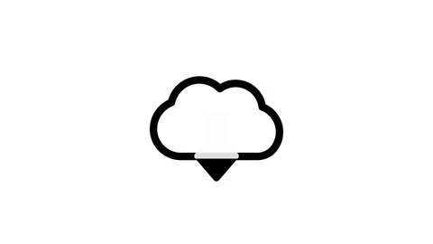 Cloud Storage Icon With Downloading Arrow Symbol Stock Footage 331897965