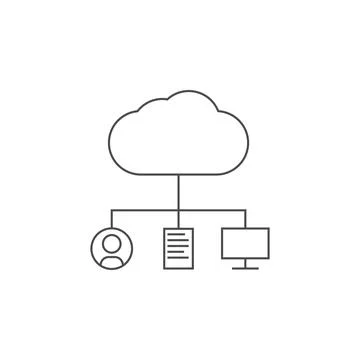 Cloud storage icon. Element for mobile concept and web apps. Thin line icon for Illustrazione stock