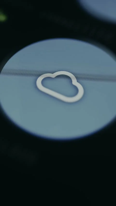 Cloud storage icon featuring a cloud symbol Stock Footage 334935493