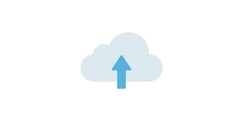 Cloud storage icon featuring a stylized cloud with an upward arrow, symboli.. Stock Footage 332849815