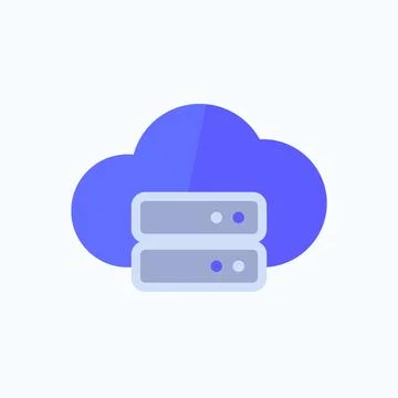 Cloud storage icon, flat design Illustrazione stock