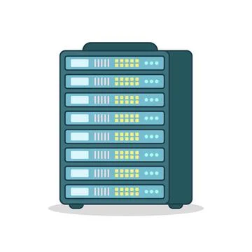 Cloud storage icon in flat style. Server database vector illustration on is.. Stock Illustration
