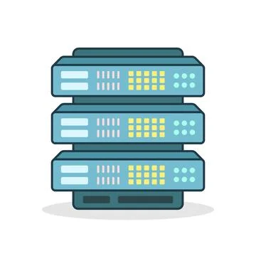 Cloud storage icon in flat style. Server database vector illustration on is.. Stock Illustration