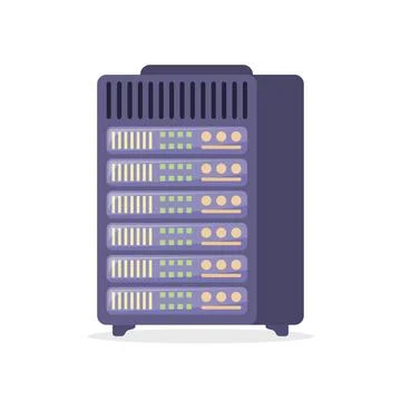 Cloud storage icon in flat style. Server database vector illustration on is.. Stock Illustration