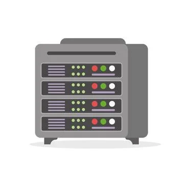 Cloud storage icon in flat style. Server database vector illustration on is.. Stock Illustration