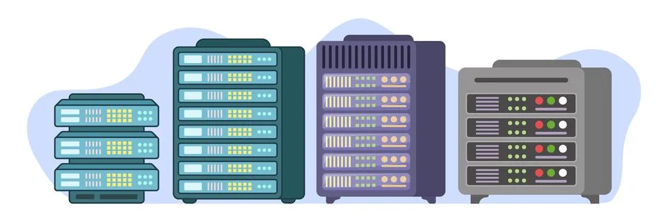 Cloud storage icon in flat style. Server database vector illustration on is.. Stock Illustration