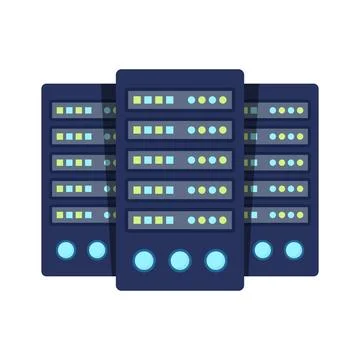 Cloud storage icon in flat style. Server database vector illustration on is.. Stock Illustration