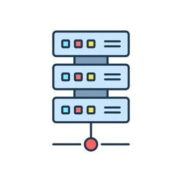 Cloud storage icon in flat style. Server database vector illustration on is.. Stock Illustration