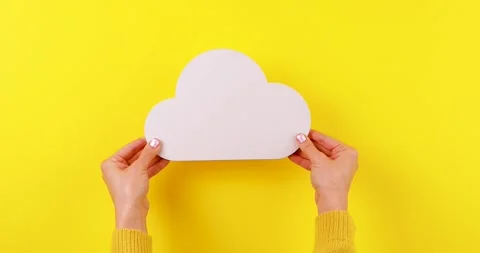 Cloud Storage Icon in Hand Stock Footage 328632523