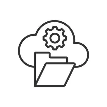 Cloud Storage, icon in line design. Cloud storage, cloud data, cloud computing Stock Illustration