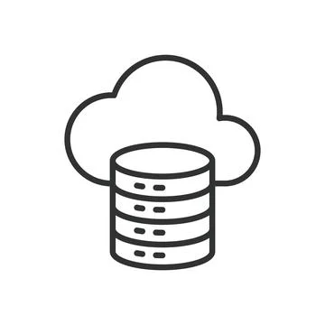 Cloud storage icon in line design. cloud database, online storage, data backup イラスト素材