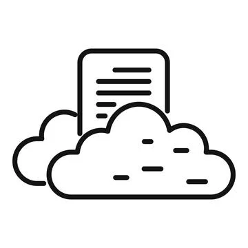 Cloud storage icon outline vector. Data backup Stock Illustration
