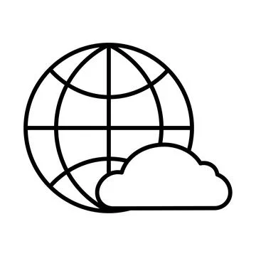 Cloud storage icon. Pictogram for backup. Isolated on white background. Stock Illustration