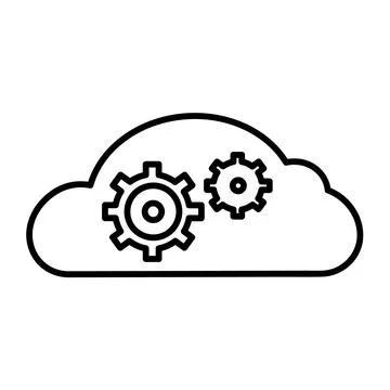 Cloud storage icon. Pictogram for backup. Isolated on white background. Stock Illustration