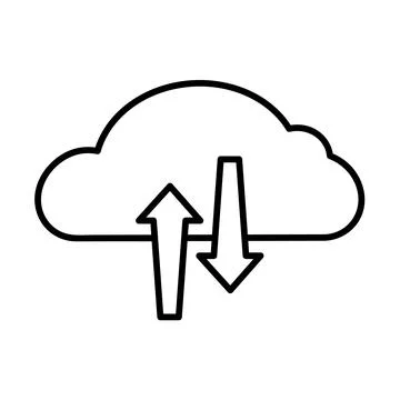 Cloud storage icon. Pictogram for backup. Isolated on white background. Stock Illustration
