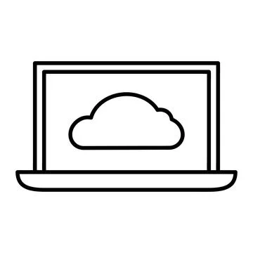 Cloud storage icon. Pictogram for backup in the device screen. Isolated on wh Stock Illustration