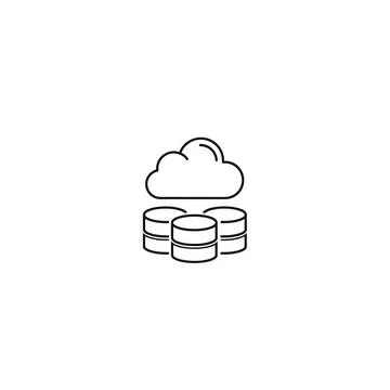Cloud storage icon with stacked database servers Stock Illustration