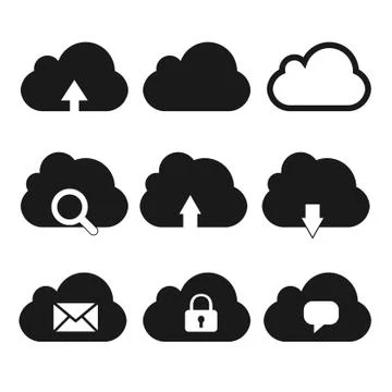 Cloud storage icon for uploading and downloading files and documents Stock Illustration