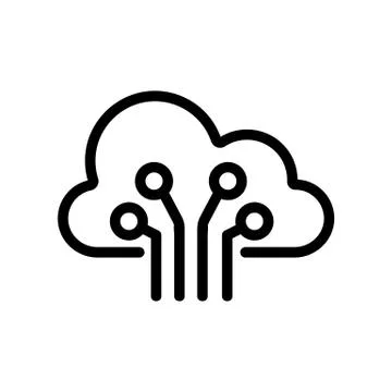 Cloud storage icon vector. Isolated contour symbol illustration 스톡 일러스트