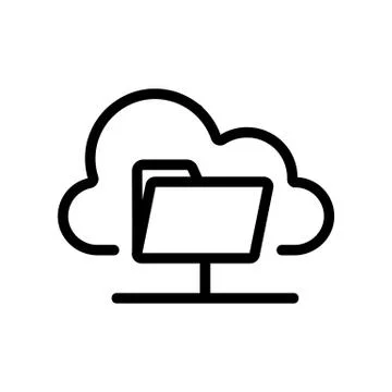 Cloud storage icon vector. Isolated contour symbol illustration Illustrazione stock